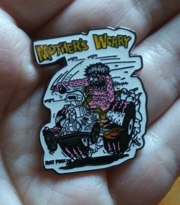FULLY LICENSED ED ''BIG DADDY'' ROTH RAT FINK MOTHER'S WORRY HOT ROD LAPEL PIN