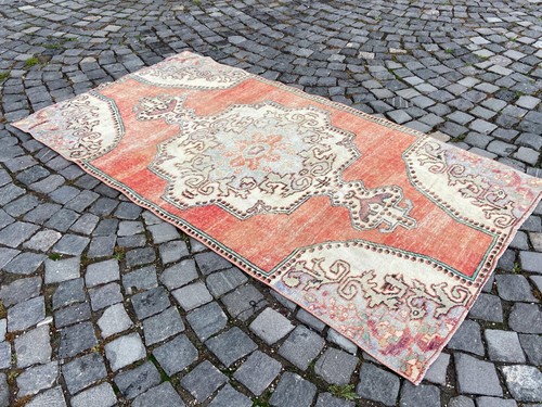Turkish Antique rug Bohemian Area rug Oushak rug Vintage Rug Handmade wool rug - Picture 9 of 10