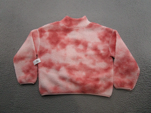 Old Navy Girls Tye Die Pink Sherpa Zip Up Pocket Jacket Size Large (10-12) NEW - Picture 10 of 11