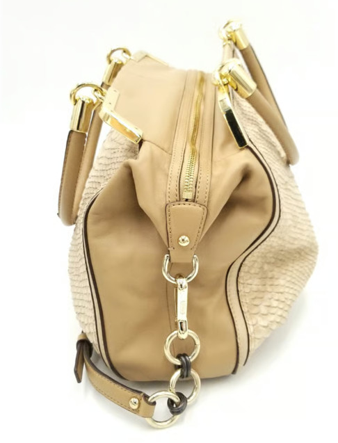 Coach Beige Python Satchel/Crossbody Bag - image 3