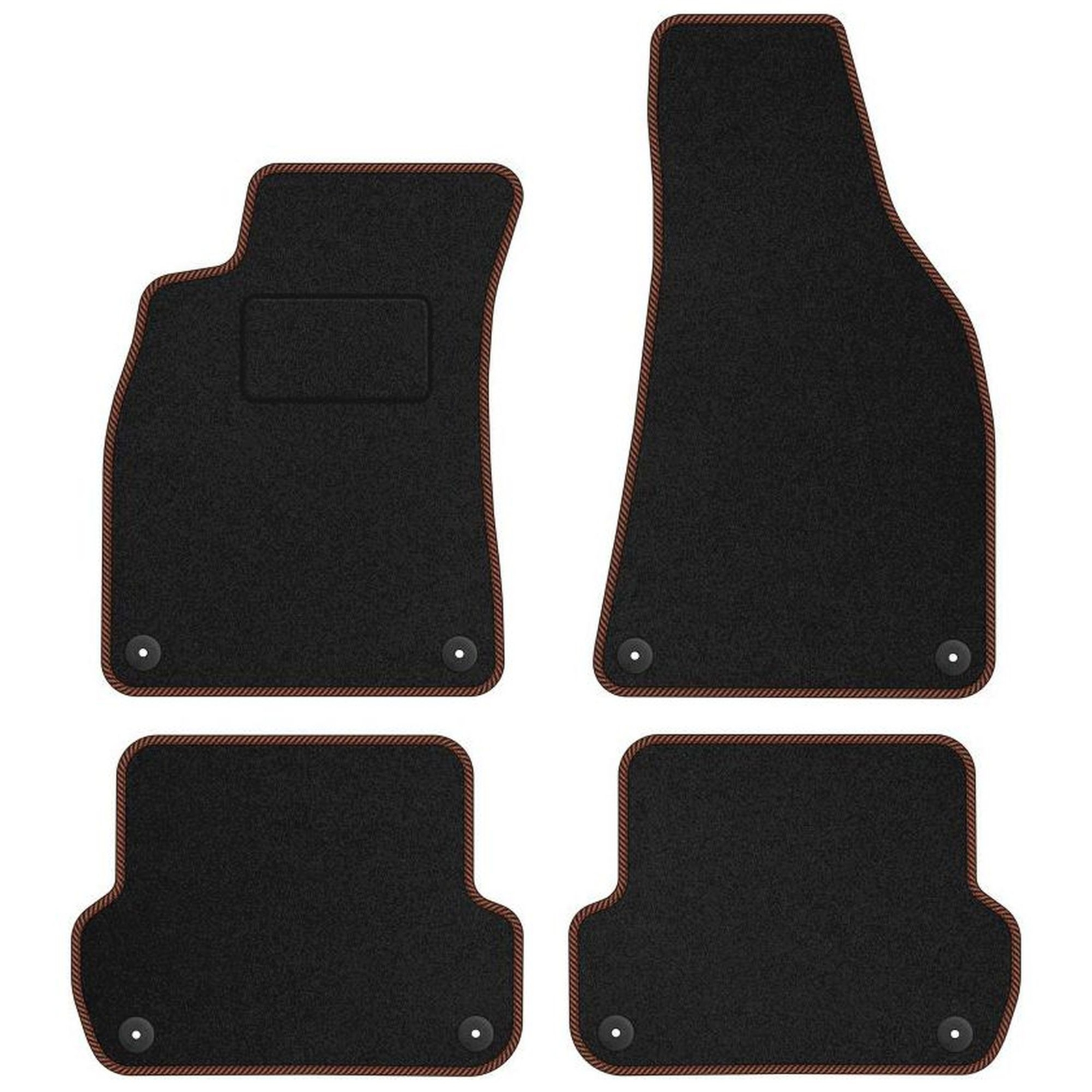 Tapis de sol en velours marron STREAK pour Audi A4 B6 de 2000 à 2006