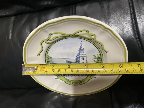 Dom Perignon desert plate Longchamp France Vineyard Chateau saucer 6 1/2” - Picture 3 of 12