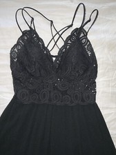Victoria's Secret PINK crochet lace knee length dress SIZE S Black Sexy