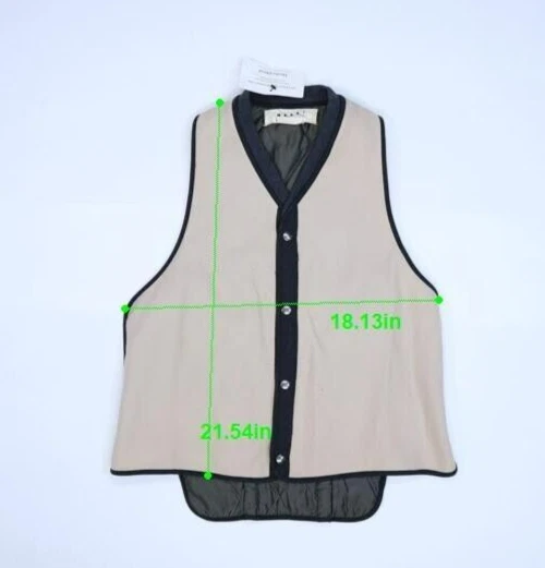 Chaleco Marni Para Hombres Beige Verde Dos Tonos Frontal A Presión Sin Mangas Acolchado Negro 42 Foto 2 de 4