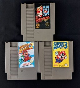 Lot of 3x Super Mario Bros. Games for Nintendo NES CARTRIDGE ONLY TESTED