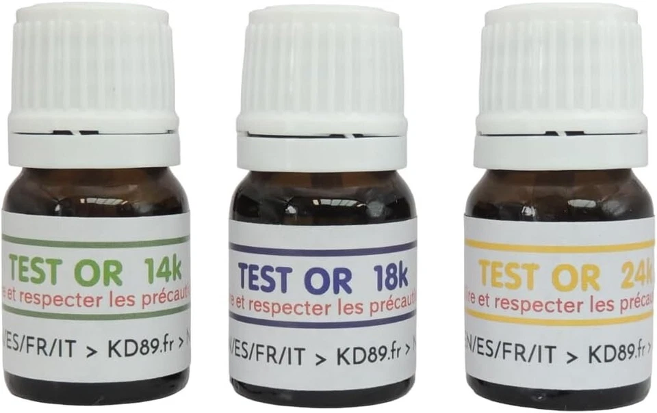 Kit 3 Test-Set Reagens Gold 14k, 18 K, 24 Karat + Stein Und Anleitung - KD89 - Bild 4 von 4