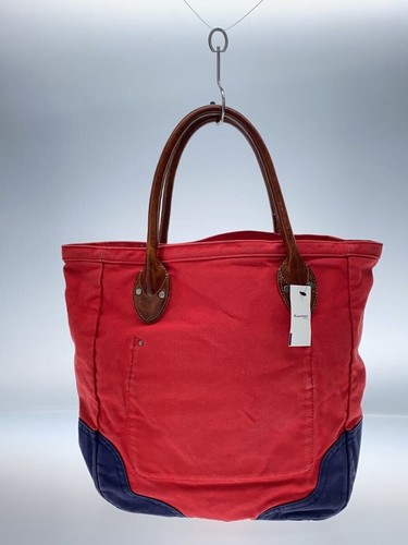 Used Rugby Ralph Lauren Tote Bag, Canvas, Red, Leather Handles - Picture 3 of 6