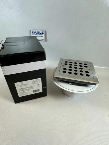 Signature Hardware  SH608PN Menlo Square Shower Drain Polished Nickle  NEW - Picture 1 of 9