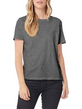 SHORT SLEEVE CREW NECK Basic Women T-Shirt Cotton Long Top Fitted Plain Stretch