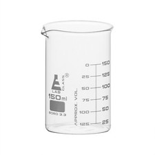 Eisco Labs 150ml Beaker, Low Form, Dual Scale - ASTM - Borosilicate Glass