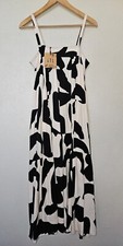 NWT Abel The Label Diego Smock Sun Dress Small Black Pink Abstract Anthropologie