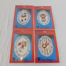Lot Of 4 Counted Cross Stitch Lace Ornament Kits Designs for the Needle Holiday