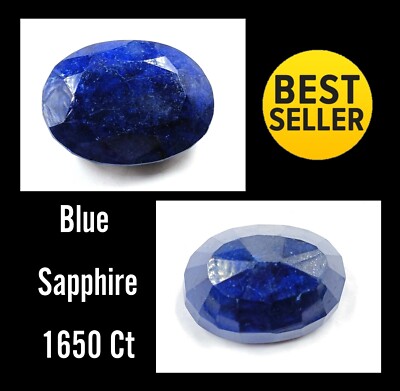 Wonderful Offer African Blue Sapphire 1650 Ct Certified Oval Shape Gemstone R
