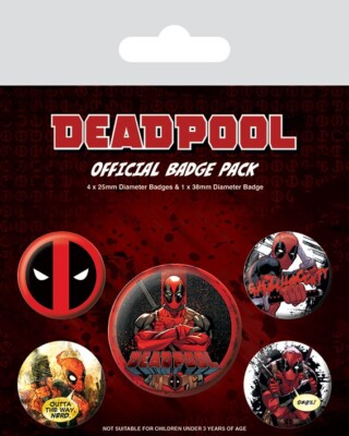 Button Badge 5er Pack Deadpool - Marvel 1x38 & 4x25mm NEU BP80538