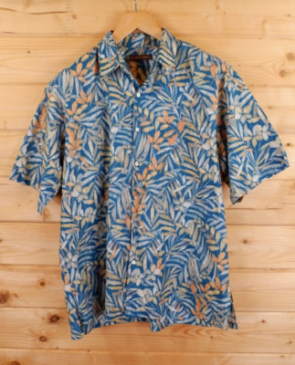 Vintage Herren Tori Richard Floral Tropical Hawaii Baumwolle Hemd Large
