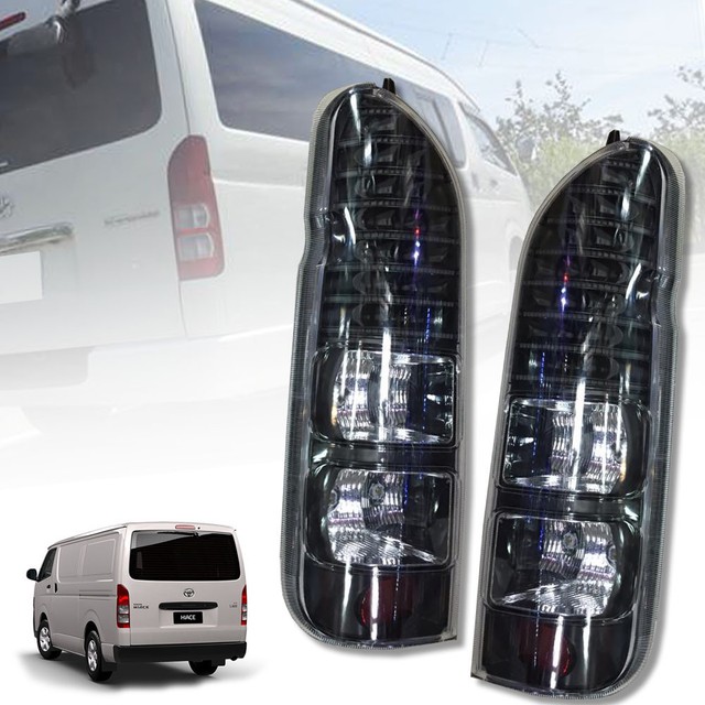 Smoke Lens Tail Lights Rear Lamp LED LH+RH For Toyota Hiace Commuter