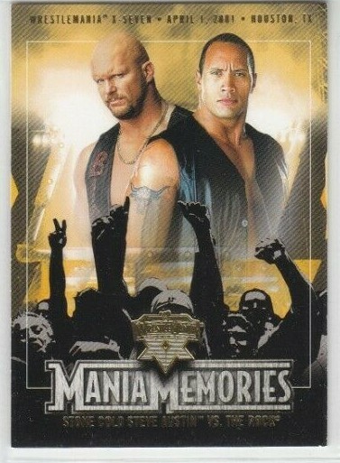 THE ROCK / STEVE AUSTIN (Rare GOLD FOIL INSERT #82) WRESTLE MANIA XX MEMORIES 04