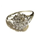 14k white gold .42ct SI2 I1 I diamond cluster ring 3.3g ladies unique size 7.5 — photo 4