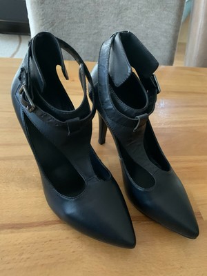 Elegante schwarze d'Orsay Spangen Pumps von Agnes Mason 38