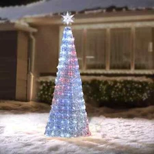 MEMBERS MARK PRE LIT 6' COLOR CHANGING TREE W/ 19 FUNCTIONS, SILVER *NEW