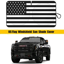 For GMC Sierra US Flag Car Windshield Sun Shade Reflective UV Block Cover Visor