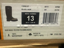 Bogs Footwear 69172-001 Men's Size 13 Steel Toe Rubber Boot, Black