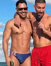 New Men's Sexy Australian Low Rise Style Swim Bikini w/Pouch -Gay Interest