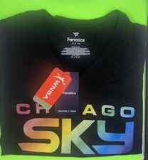 Womens Fanatics WNBA Chicago Sky Team Pride Wordmark V-Neck T-Shirt New W/ Tags