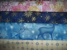 SNOWFLAKES Christmas Holiday Cotton quilt FABRIC U-Pick SEE INFO 1/2 yd BTHY