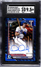 Dylan Dreiling 2024 Bowman Chrome 1st Year Blue Wave Refractor Auto /150 SGC 9.5