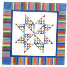 Susan Roberts Multi Waves Quilt Handpainted Needlepoint Canvas