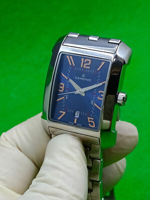 vintage Candino Watch Date Indicator for Men's blue color