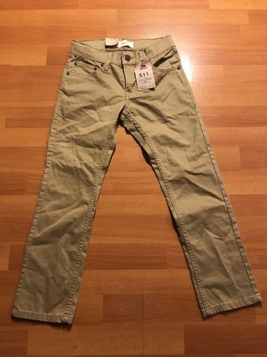 levis 511 slim youth size 8 khaki pants new with tags