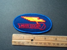 NOS Moto Ducati Motorcycle Racing Embroidered Iron on Patch Parts 3.75" Clean