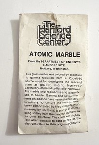 Vtg Hanford Science Center Atomic Marble Gamma Radiated Souvenir Atomic Age