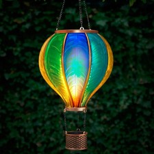 XXL Solar Hot Air Balloon Garden Light Decoration Rainbow Flaming Effect 20 LEDs