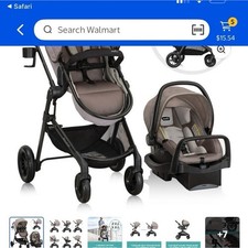 Evenflo Desert Tan Travel System Stroller with Car Seat, Folding