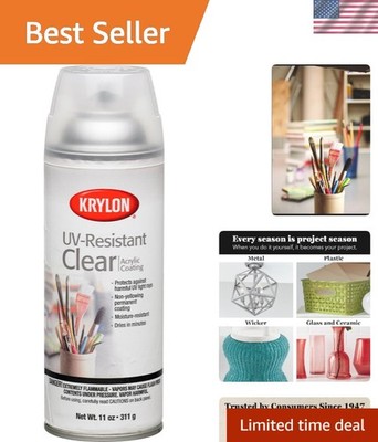 11oz UV-Resistant Clear Gloss Spray for Art & Crafts - Non-Yellowing Finish