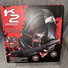 New In Box K2 Pro High Performance Professional Gaming Headset Black/Red