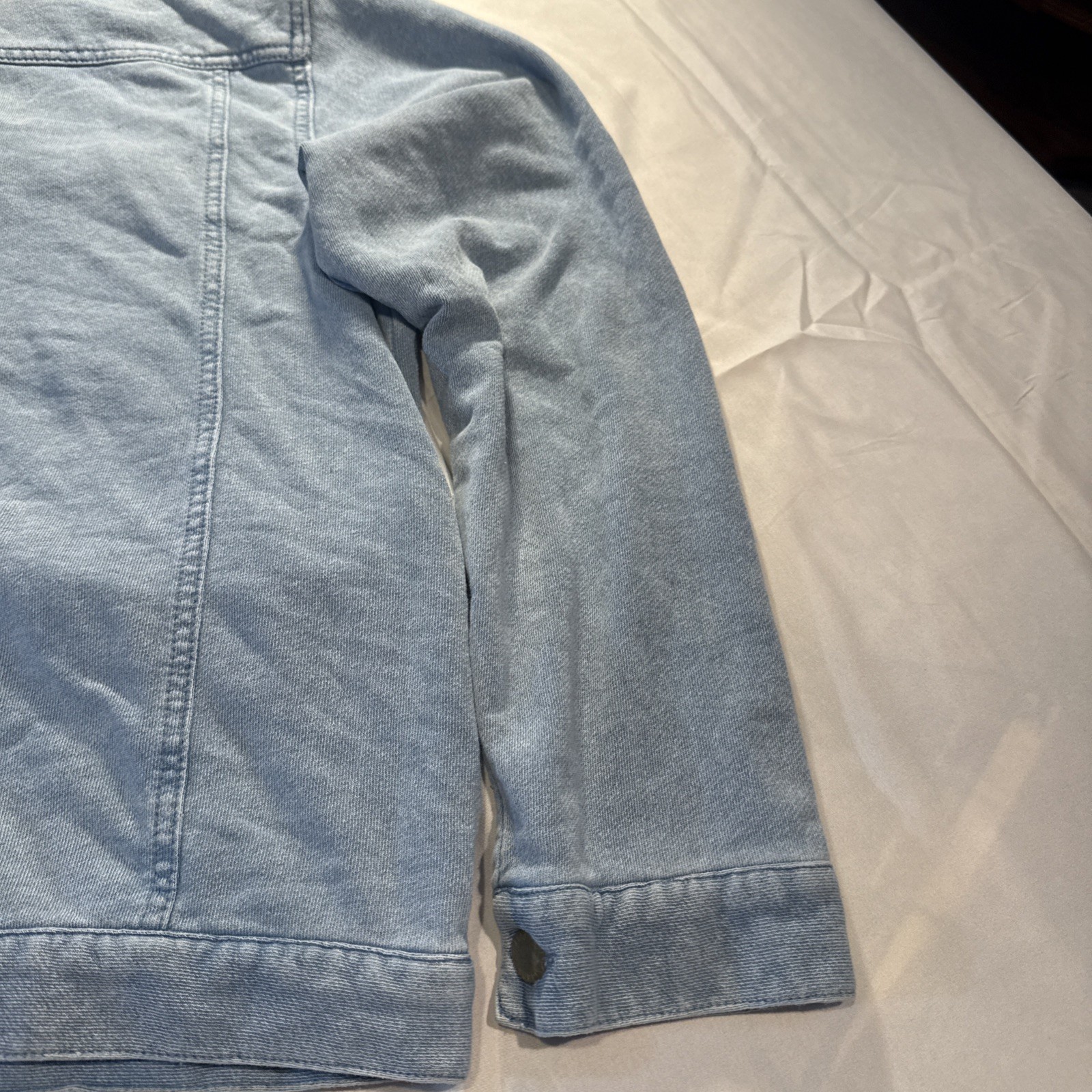 Z Supply Women’s Cropped Jacket Button Up/cotton/Soft Denim Style/Size Large image 7