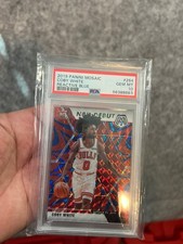 2019-20 Panini Mosaic #264 Coby White Reactive Blue PSA 10 GEM MINT Rookie card. rookie card picture