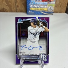 2025 Bowman Chrome 1st CPA-TG PURPLE  /250 Taitn Gray Auto Tampa Bay Rays
