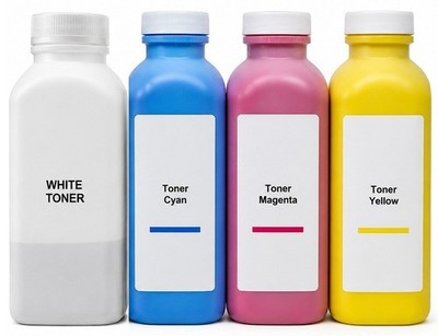 4 x OKIDATA OKI PRO920WT PRO 920WT WHITE TONER REFILL  (C-Y-M-WHITE)