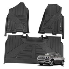 Floor Mat Custom for Dodge Ram 2019-2024 RAM New Body Crew Cab TPE Black 