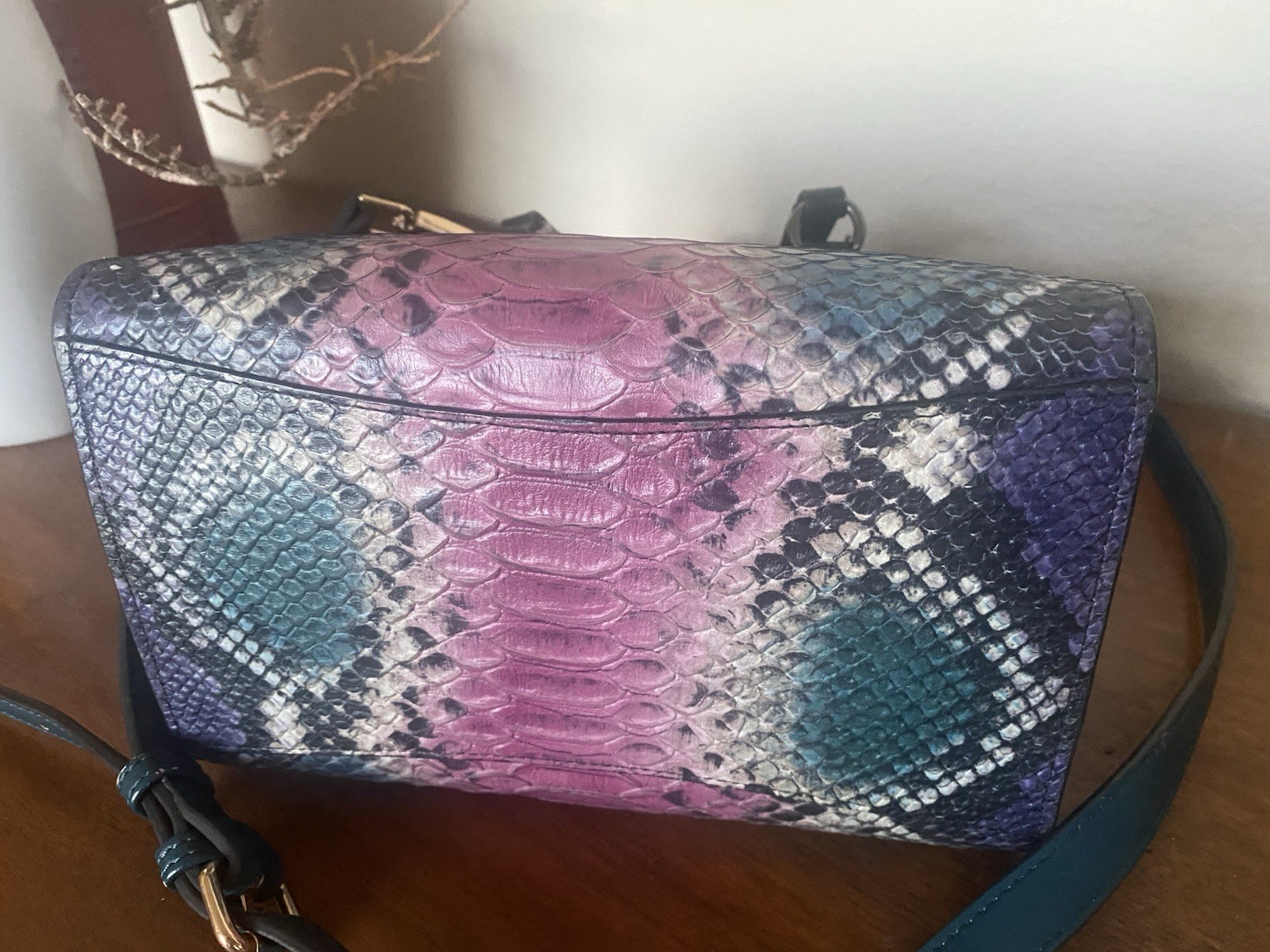 Coach Multi-Color Python Embossed Mini Crossbody … - image 5