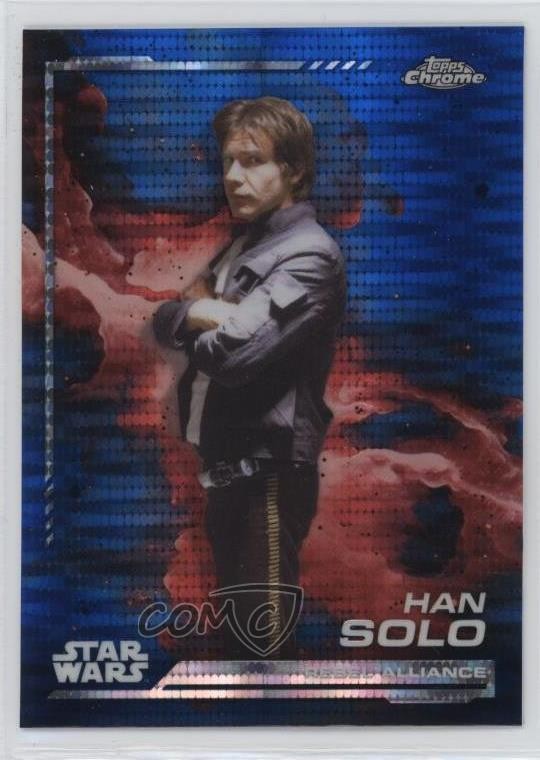 2024 Topps Chrome Star Wars Blaster Blue Pulsar Refractor Han Solo #102 z7j