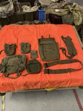 US M1956 Web Gear Lot Butt Pack Belt Suspenders Ammo Pouches Vietnam Era 