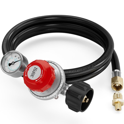 #ad 6FT 0 30 PSI Adjustable High Pressure Propane Regulator with 0 60PSI Gauge Ga... $28.86