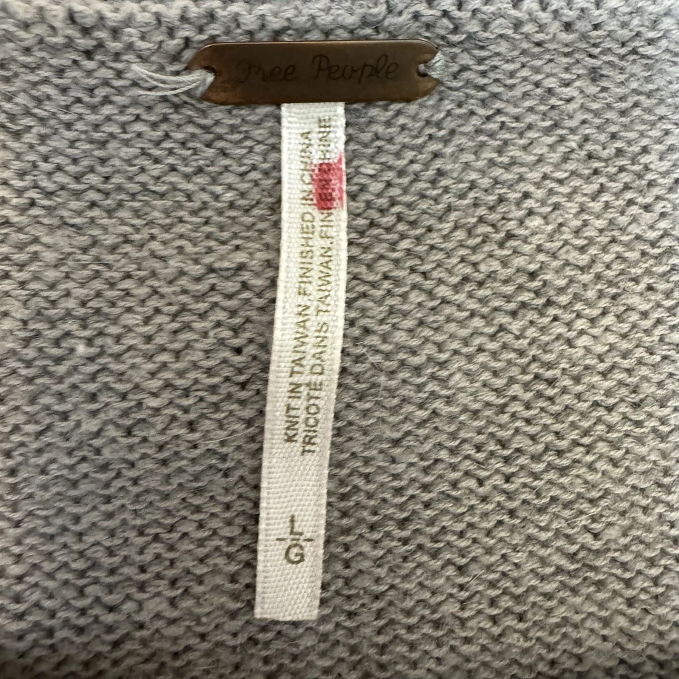 Suéter boho Free People para mujer cuello redondo a rayas mezcla de lana de angora talla grande Foto 4 de 4