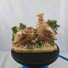Vintage McCoy Planter Quail Pheasants Bird  Leaves Woodland Ceramic USA